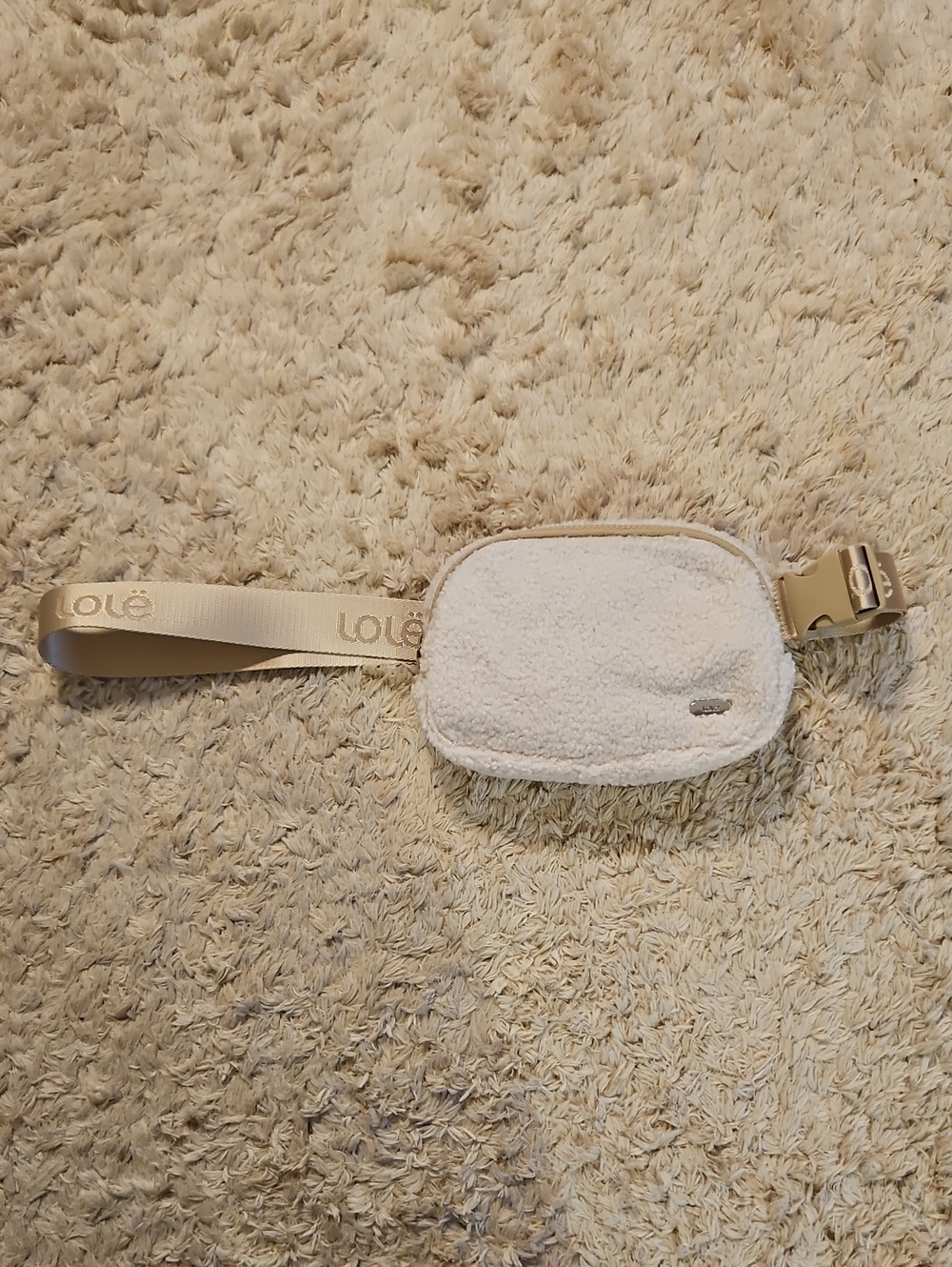 Lole Beige Cream Sherpa Belt Pouch